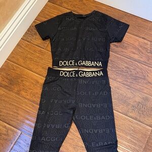 Dolce & Gabbana Black and Gold Logo Set